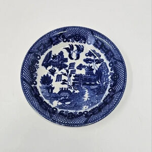 Antique Blue Willow Bowl Japan Vintage Collectible 7.5 inch Blue White